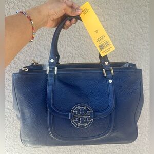 TORY BURCH  Amanda Leather Satchel with strap